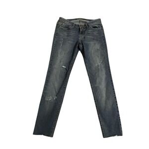 Jet by John Eshaya distressed slim straight jeans bolt pocket size 6